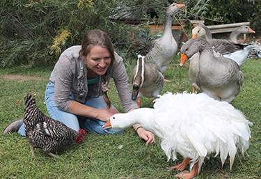 Terena with Geese and a Chicken