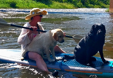 Terena on the Colorado River with Two Labs